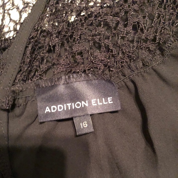 Addition Elle size 16 sexy black blouse, lacy embellishments, new or like new - Picture 4 of 4